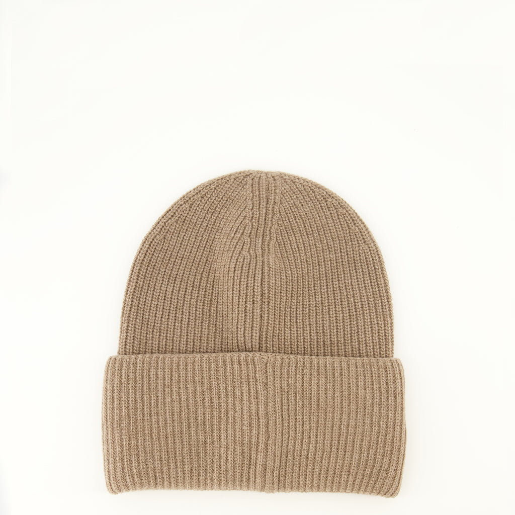 Chapeaux, casquettes et bonnets Gorro de lana y cachemira marrón con logo Moncler Marron Femme
