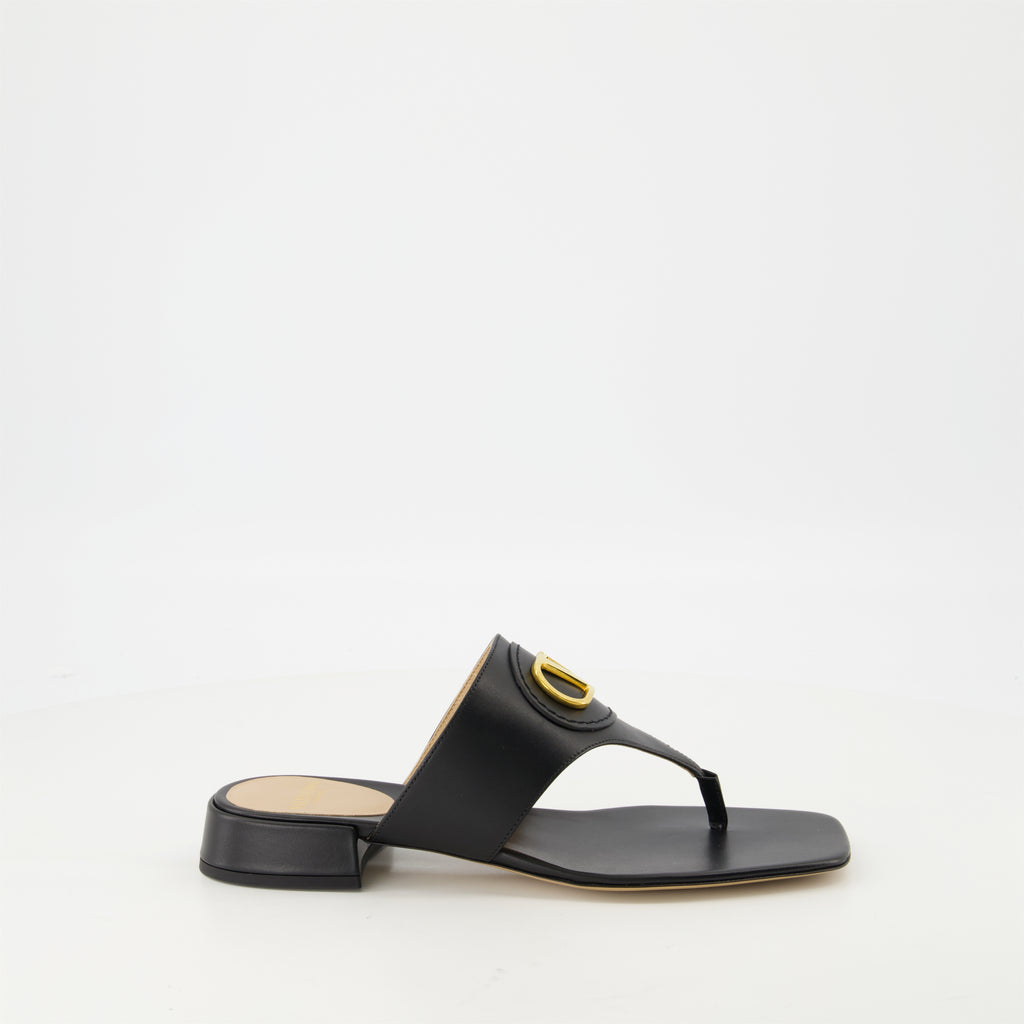 Scarpe aperte Sandali in Pelle VLogo Valentino Garavani Nero Femme