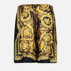 Shorts Short en soie Barocco Versace Jaune Homme
