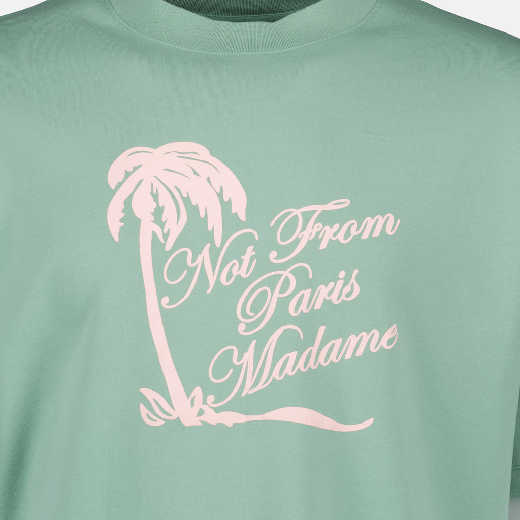 T-shirts Green T-shirt Palm Tree Slogan Drole De Monsieur Vert Homme