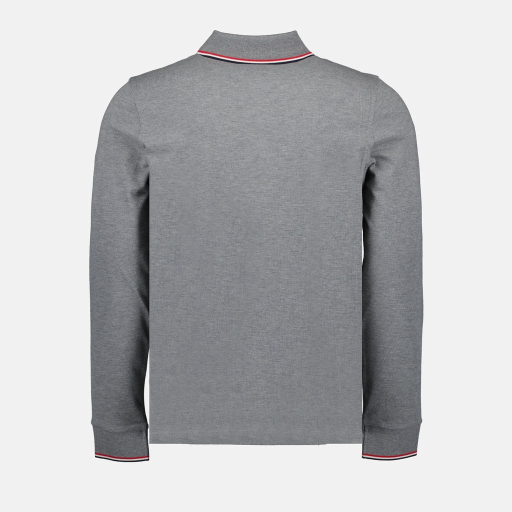 Polos Polo à logo et liseré Moncler Gris Homme