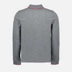 Polos Polo à logo et liseré Moncler Gris Homme