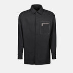 Camisas Chaqueta Camisa de Lana Fendi Gris Homme
