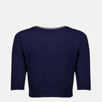 Maille Cardigan court en coton bleu marine Miu Miu Bleu foncé Femme