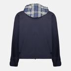 Imagen de la chaqueta reversible a cuadros en azul marino de Burberry para Hombre - Temporada Primavera-Verano 2026 - Vista Detallada_1