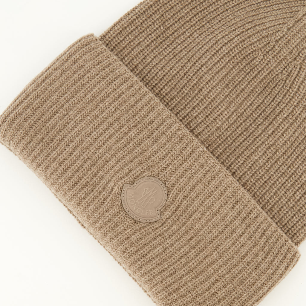 Chapeaux, casquettes et bonnets Gorro de lana y cachemira marrón con logo Moncler Marron Femme
