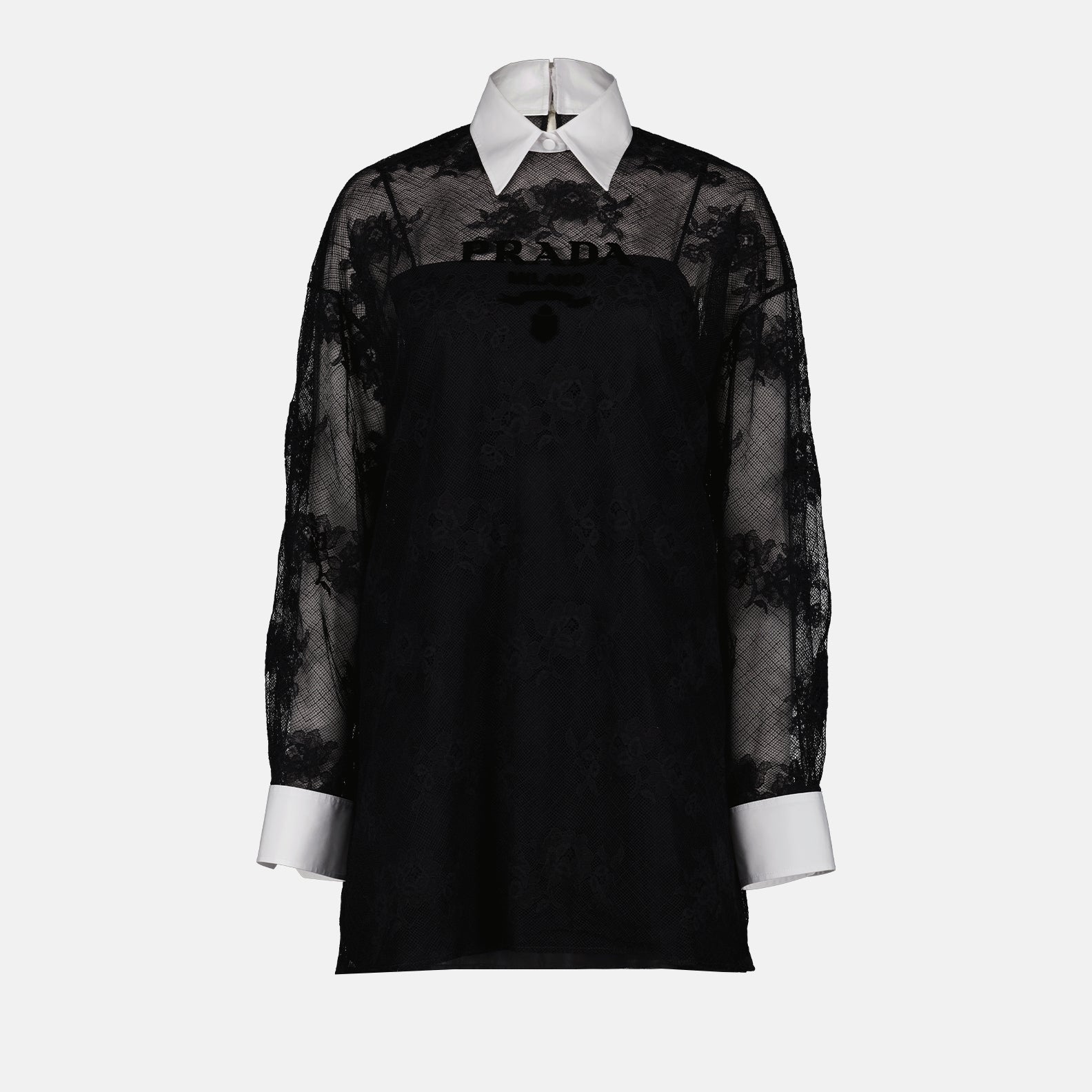 Kleider P3I67R S 231 12BZ f0967 nero+bianco Prada Schwarz Femme