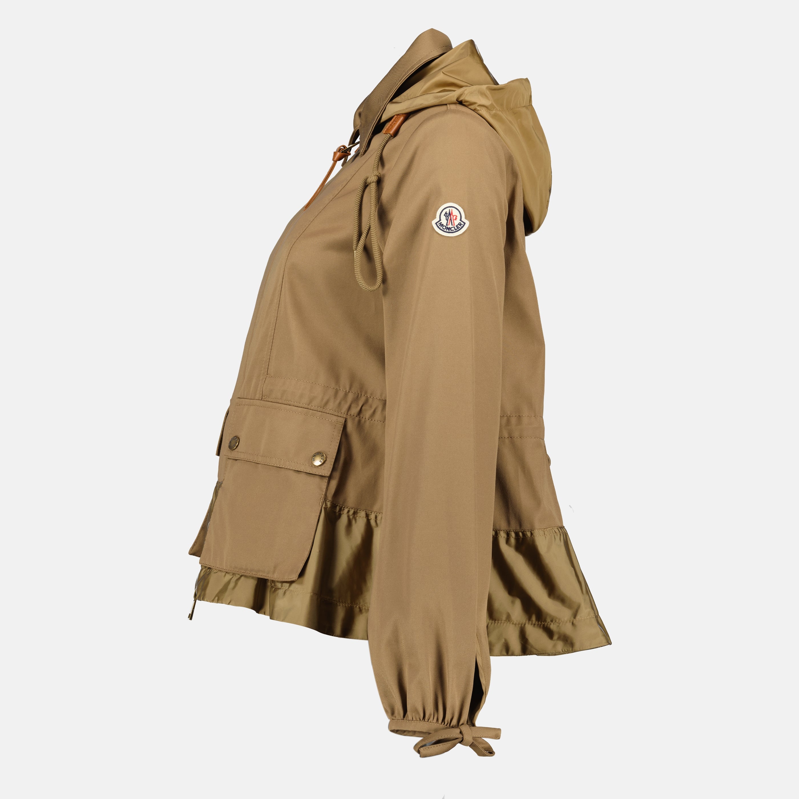Vestes Veste à capuche Adenium en gabardine de coton Moncler Marron Femme