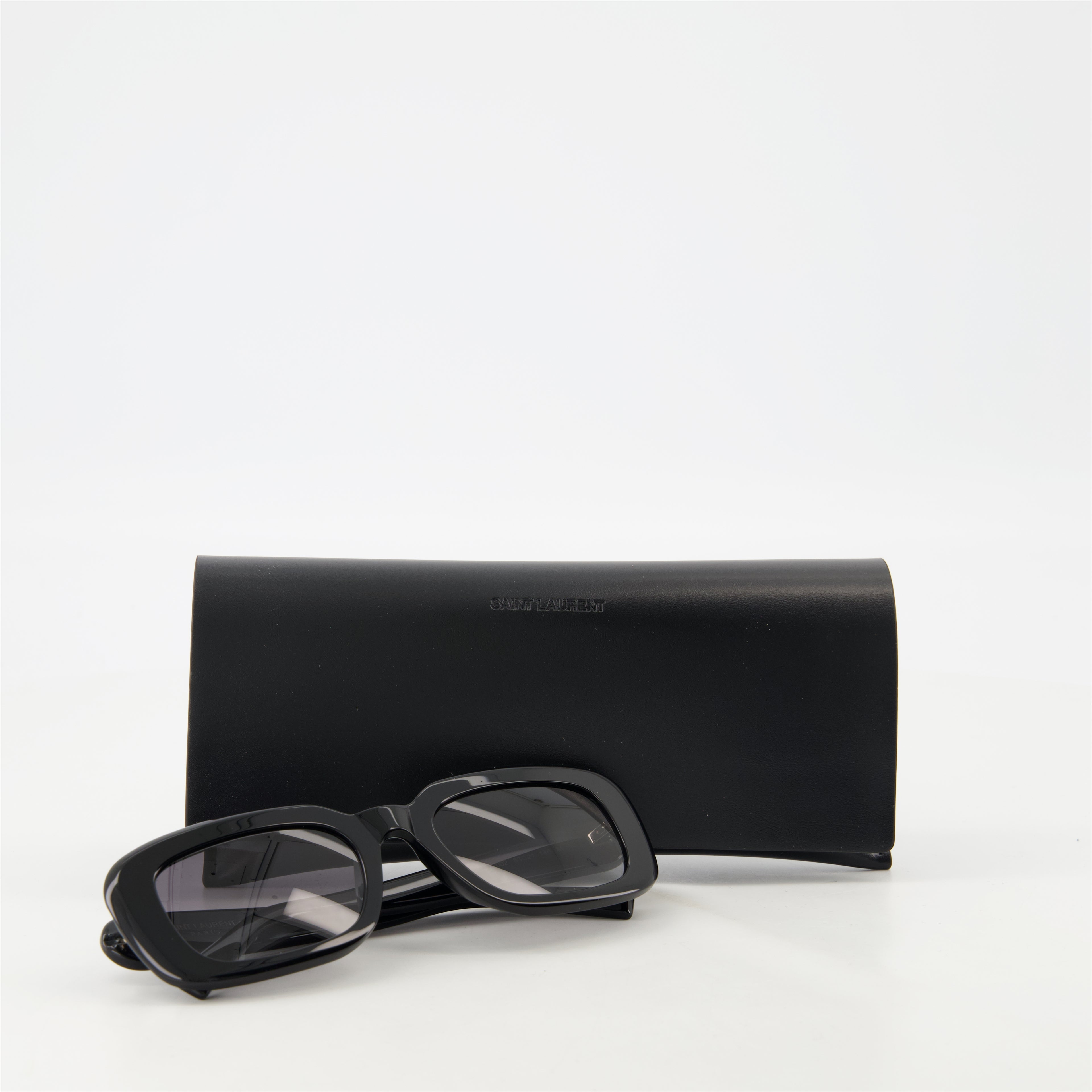 Brillen SL M130 Sonnenbrille Saint Laurent Schwarz Unisex