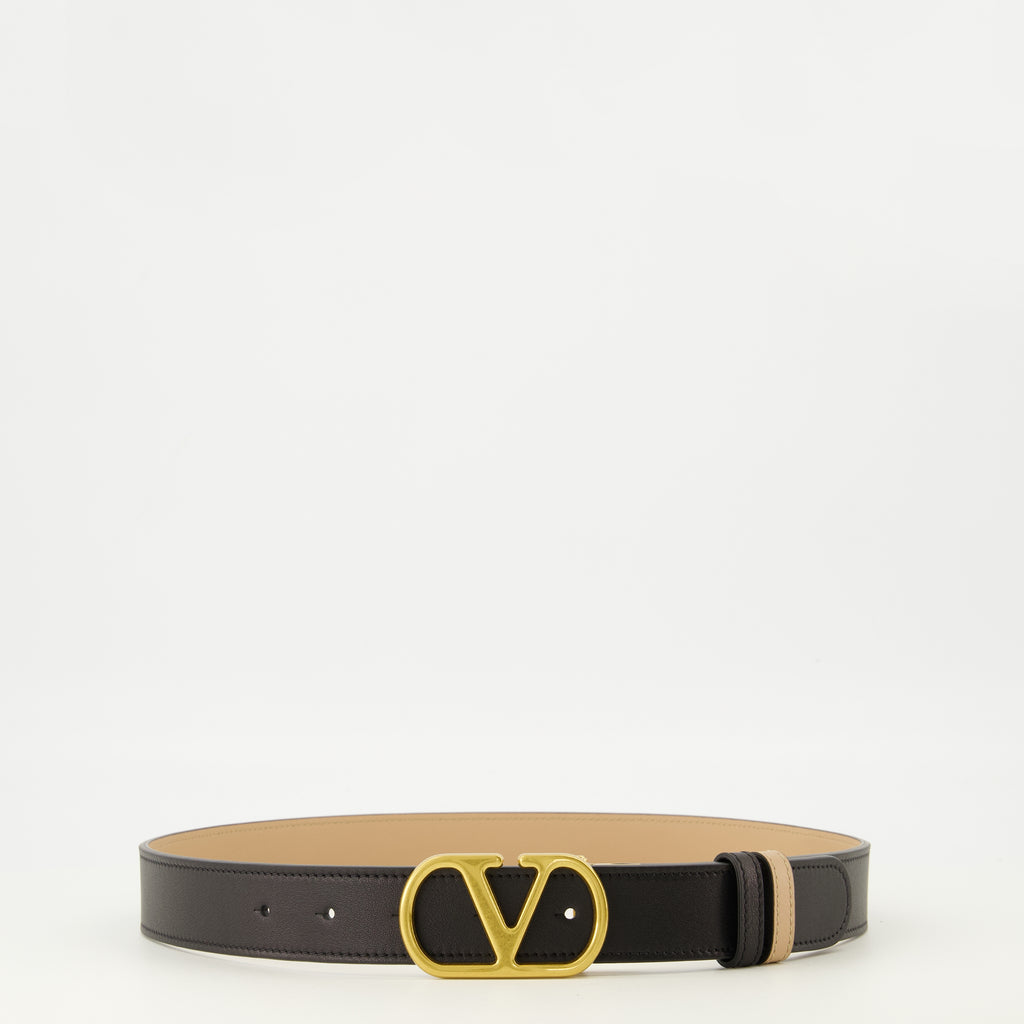 Imagen del artículo Cinturón VLogo reversible en negro y beige de 30 mm de la marca Valentino Garavani para Mujer - Temporada Primavera-Verano 2026 - Vista Frontal