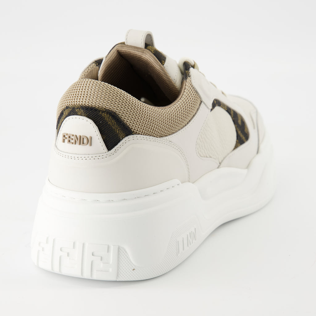 Sneakers Baskets Fendi Force Fendi Beige Homme
