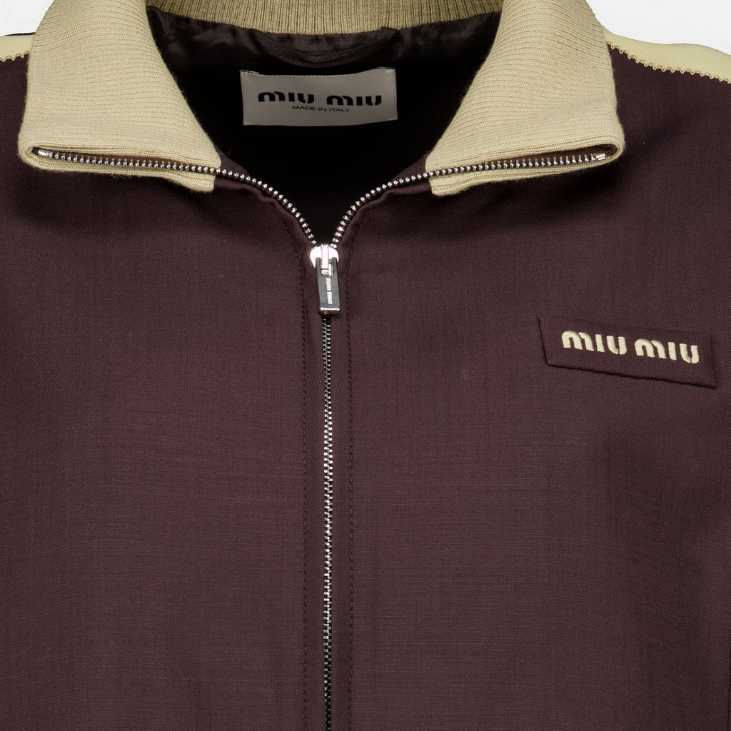 Vestes Blouson en mohair de chevreau marron Miu Miu Marron Femme
