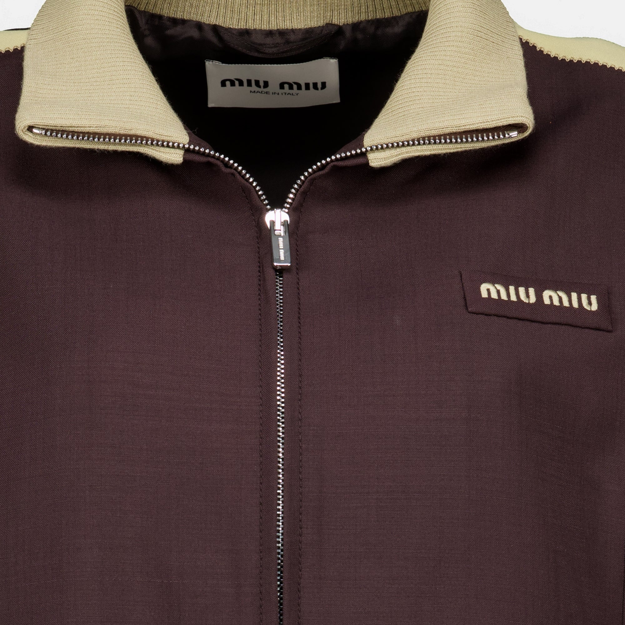 Vestes Casaco de Mohair Kid Castanho Miu Miu Marron Femme