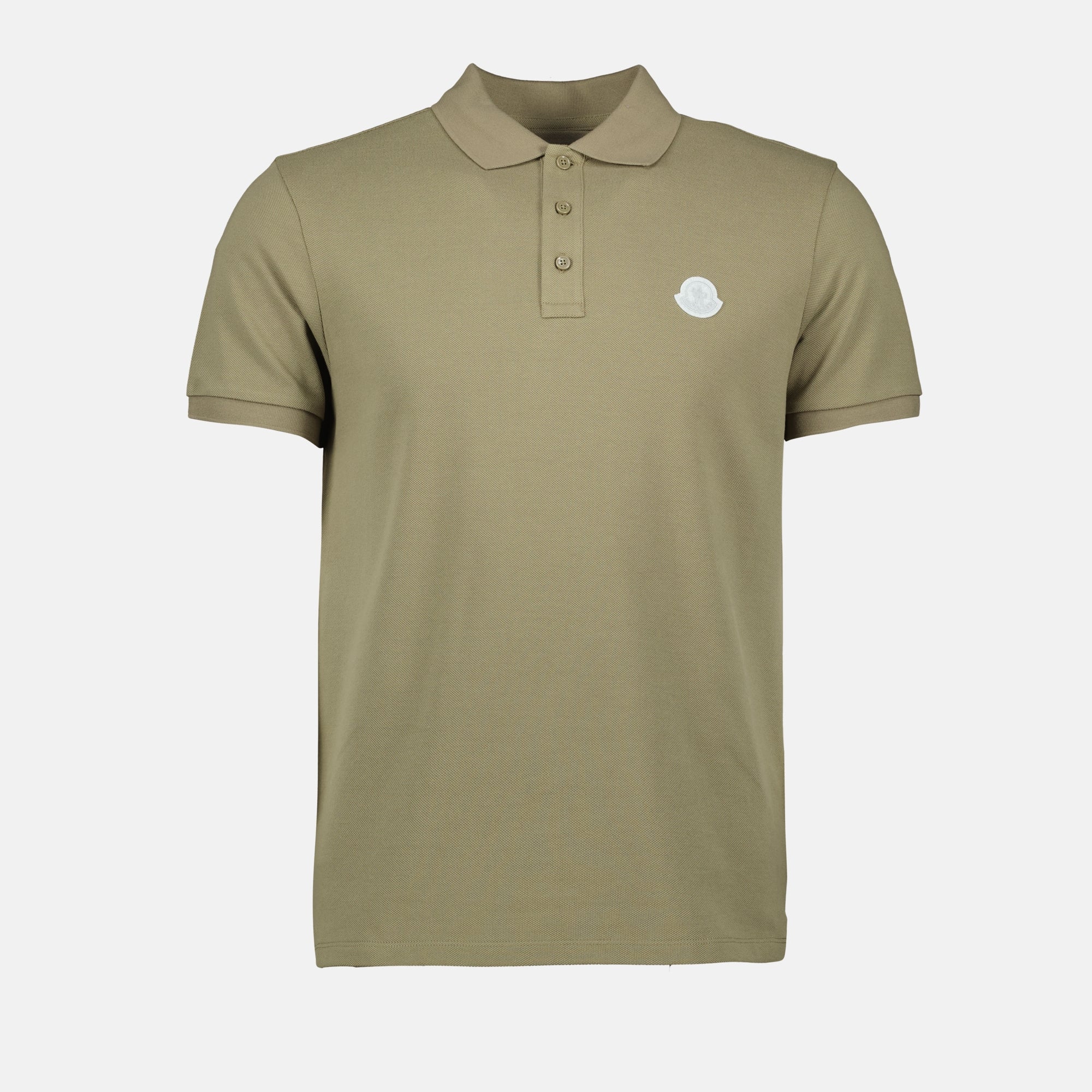 Poloshirts Grünes Kurzarm-Polo Moncler Khaki Homme