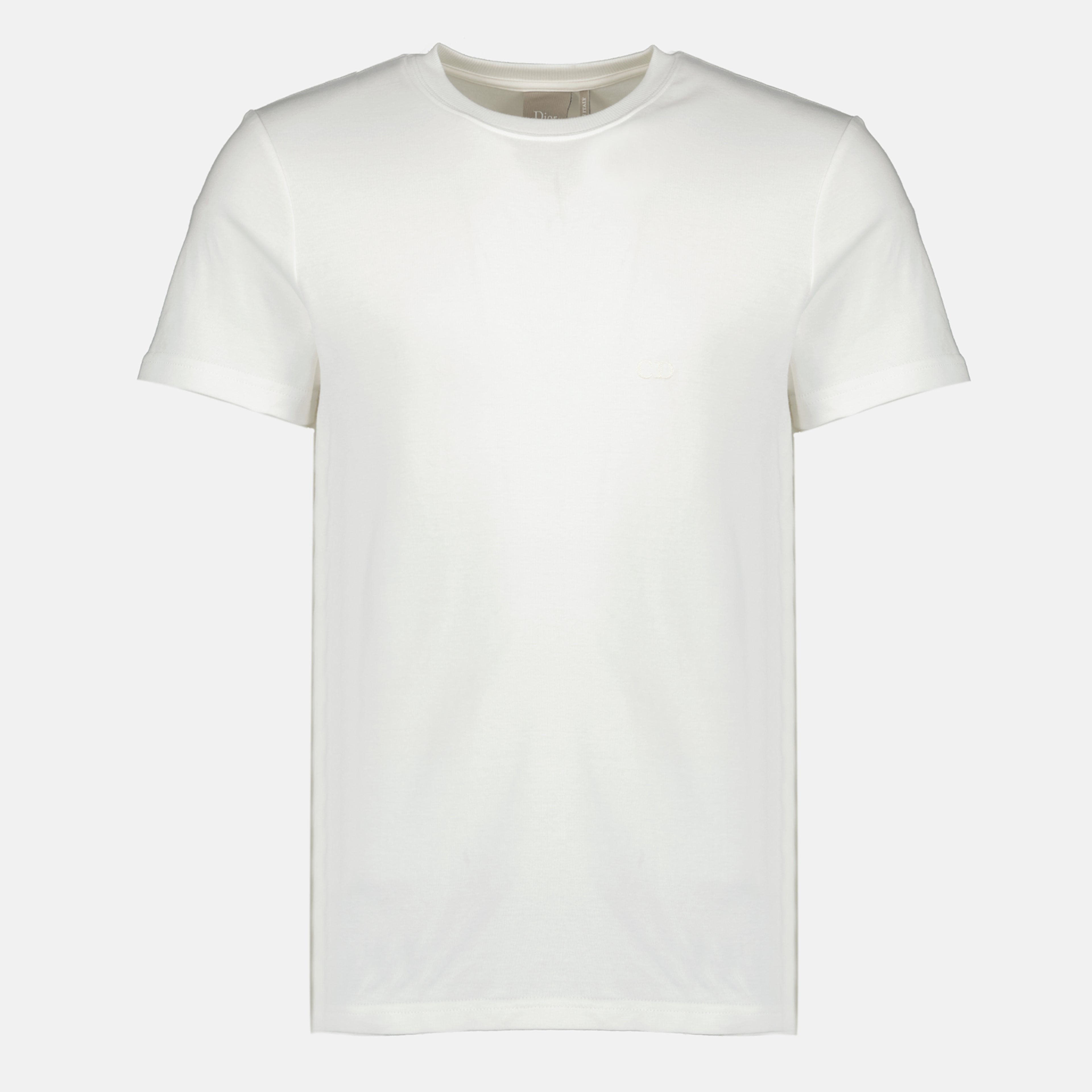 T-shirts CD刺繍コットンホワイトTシャツ Dior Blanc Homme