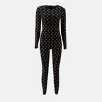 Imagen del artículo Mono largo Jersey Moon negro de la marca Marine Serre para Mujer - Temporada Otoño-Invierno 2025 - Vista Frontal
