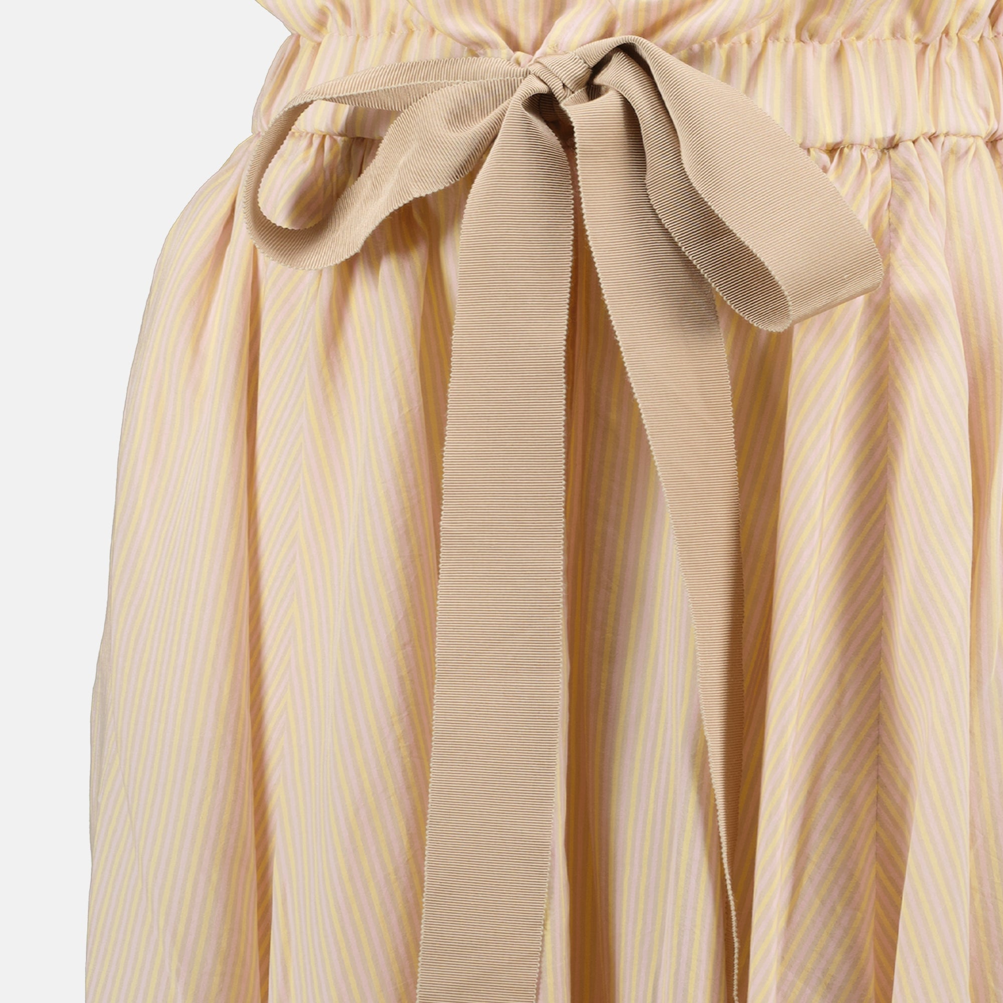 Jupes Falda Maxi de Seda Rayada Beige Patou Rose Femme
