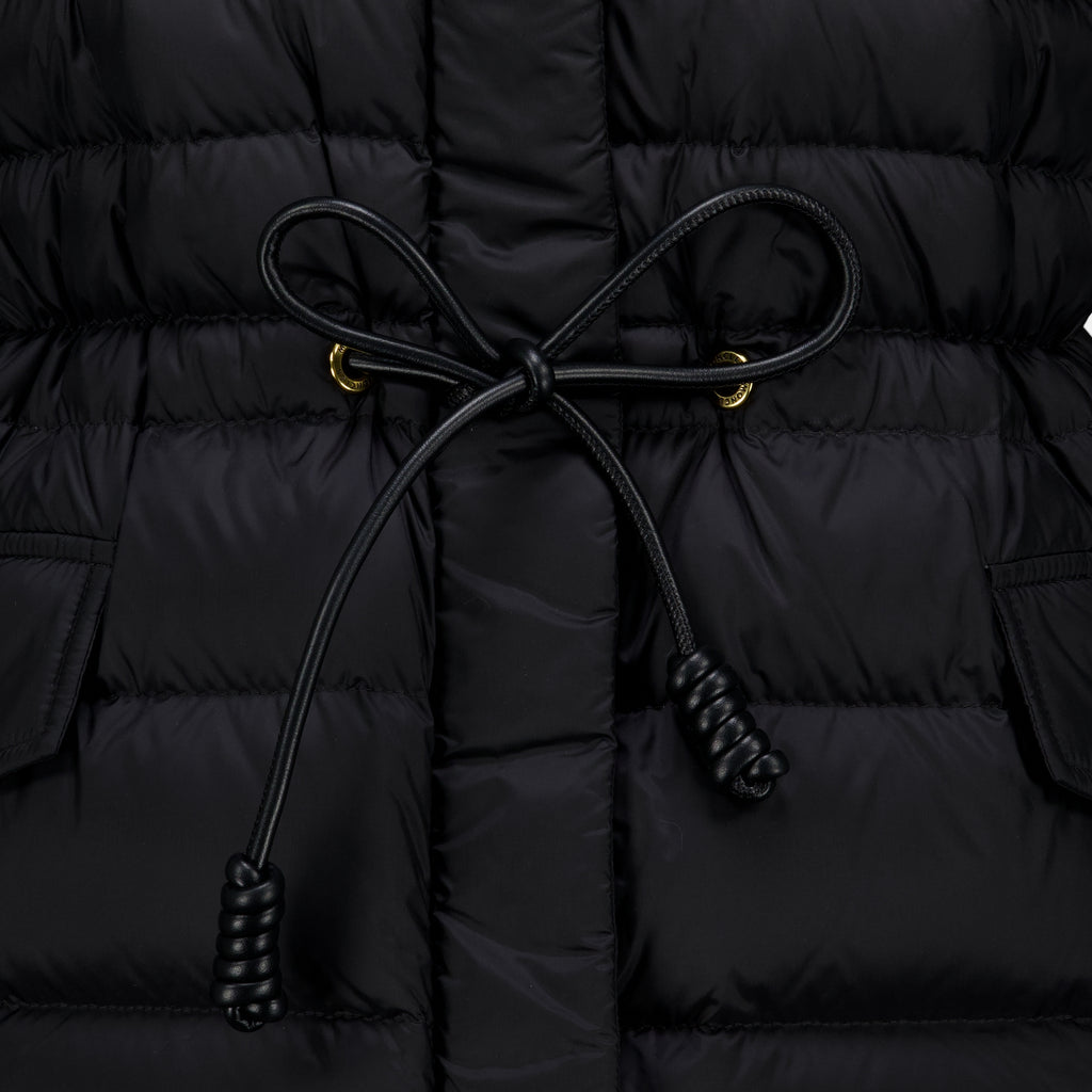 Manteaux Doudoune Raies noir Moncler Noir Femme