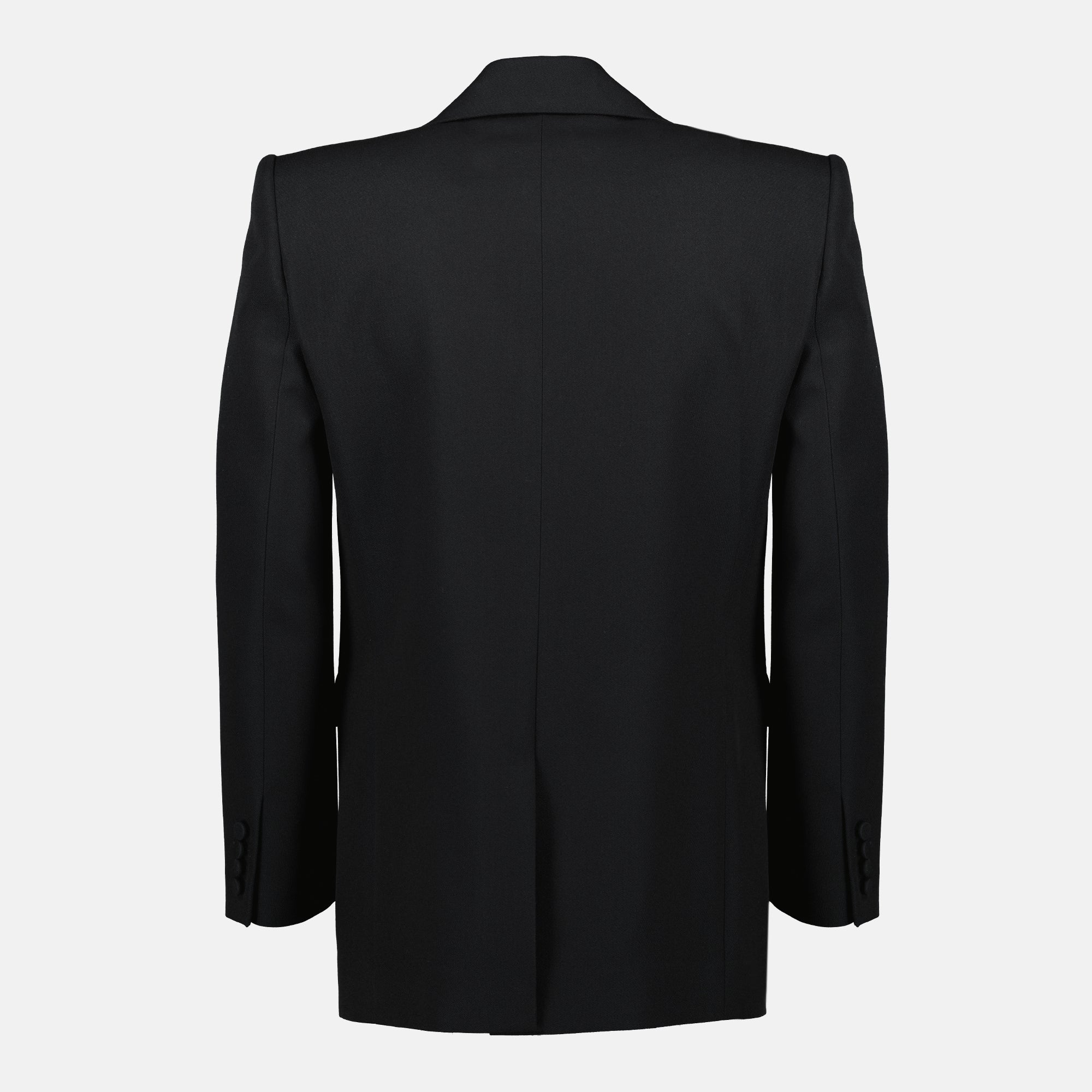 Image de l'article Blazer noir en laine de la marque Saint Laurent pour Homme - Saison Automne-Hiver 2025 - Vue de Dos