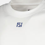 Image de l'article T-shirt FF en coton blanc de la marque Fendi pour Homme - Saison Printemps-Été 2026 - Vue détaillée_1