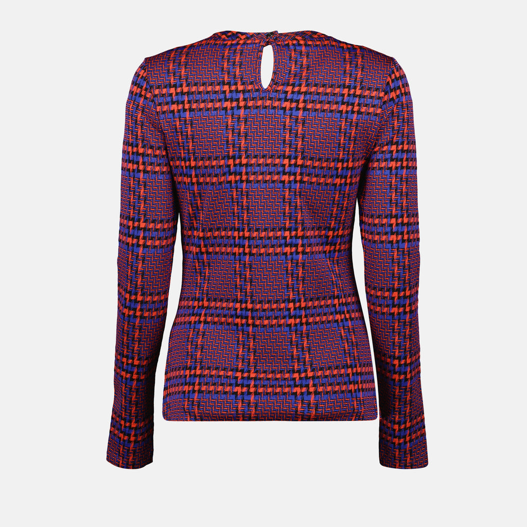 Tops Plaid Draped Top Rabanne Purple Femme