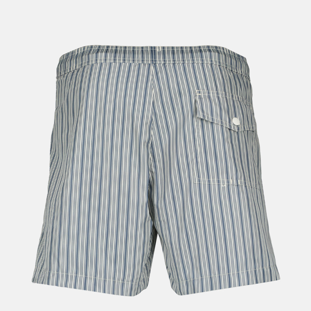 Beachwear Striped Nylon Swim Shorts Moncler Bleu foncé Homme
