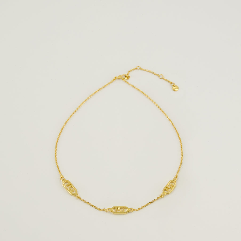 Image of the Fendi Women's O'Lock Gold Necklace - Autumn-Winter 2025 Season - Back View