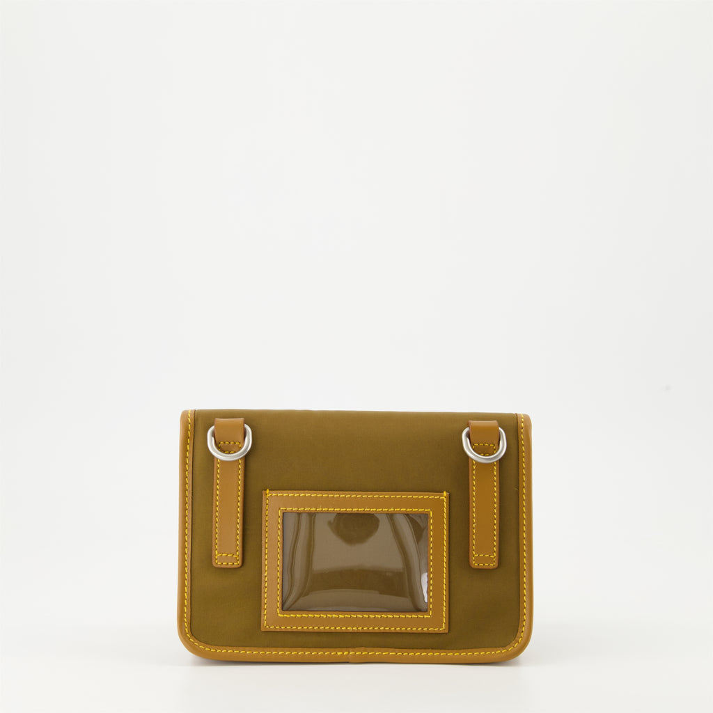 Sacs bandoulière Petite sacoche en Re-Nylon et cuir Prada Vert Homme