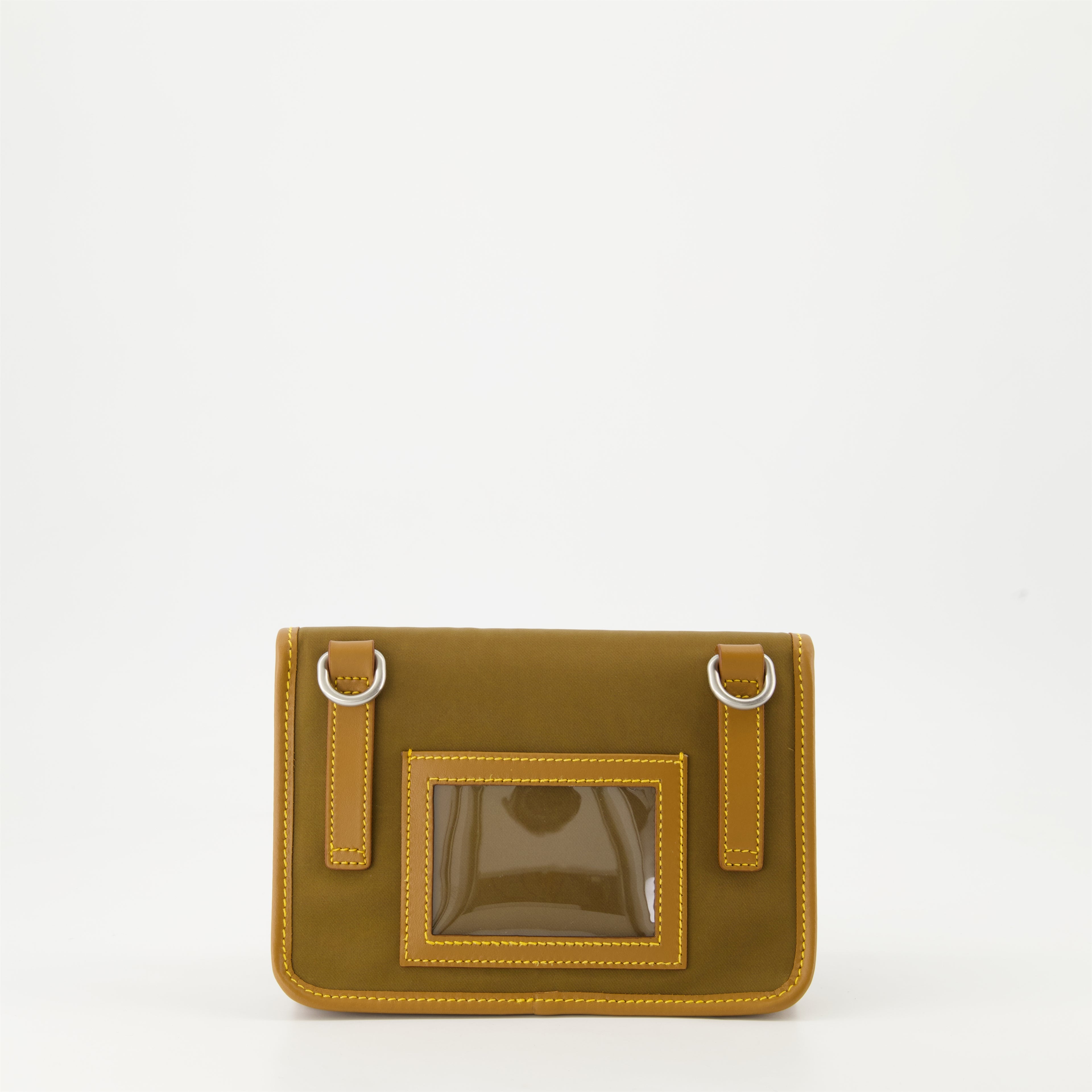 Sacs bandoulière Petite sacoche en Re-Nylon et cuir Prada Vert Homme