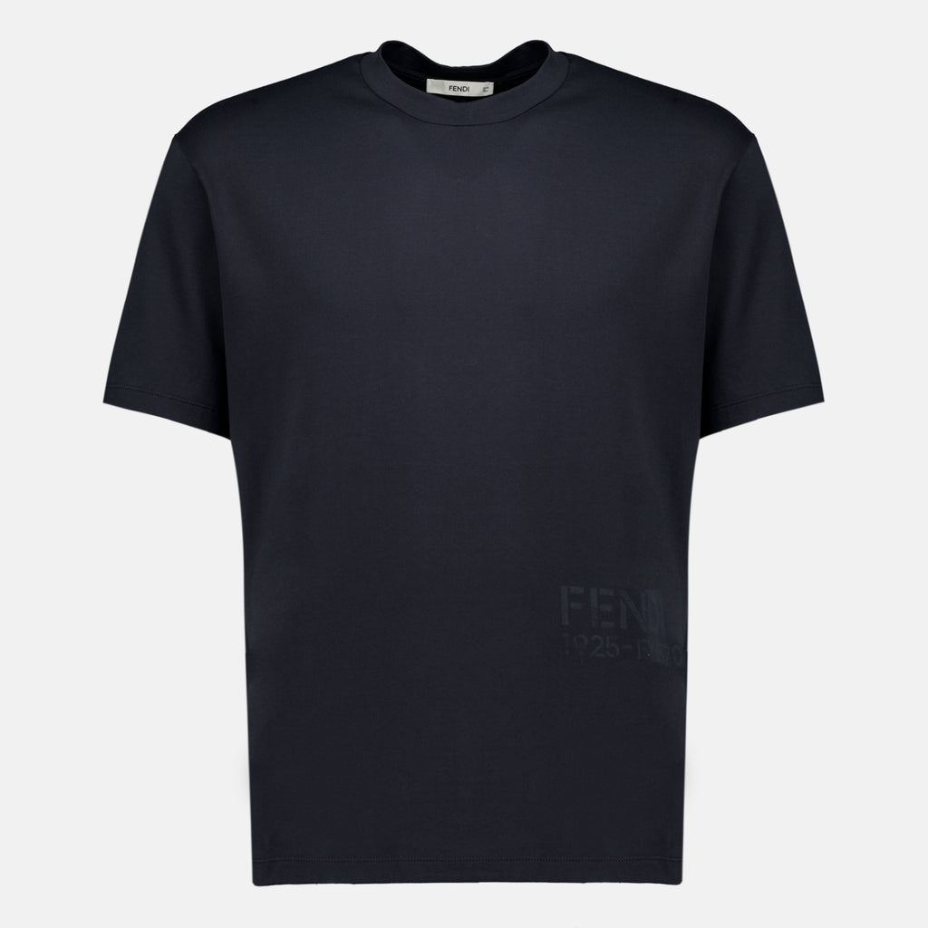 T-shirts T-Shirt Nera in Cotone Fendi Noir Homme