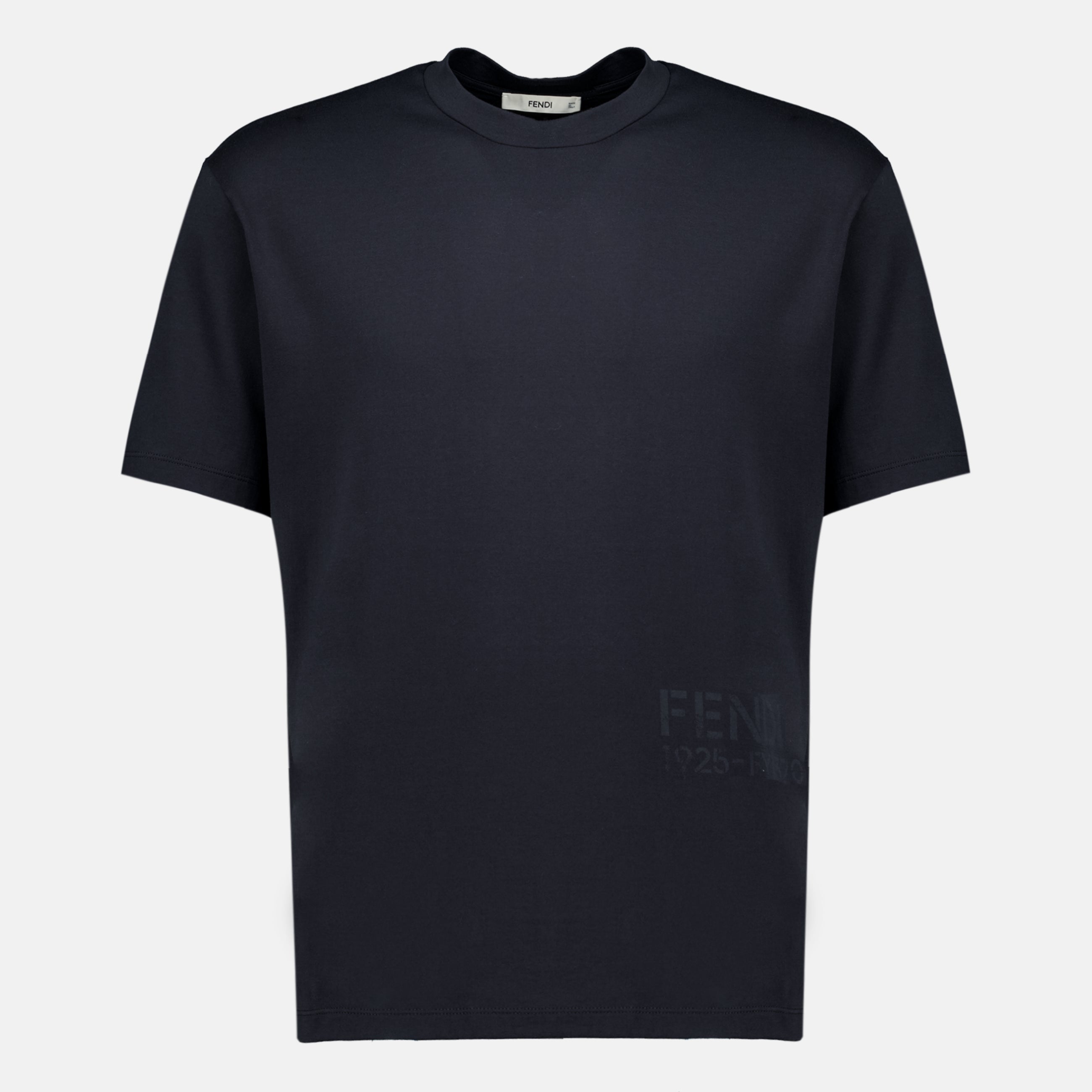 T-shirts T-Shirt Nera in Cotone Fendi Noir Homme