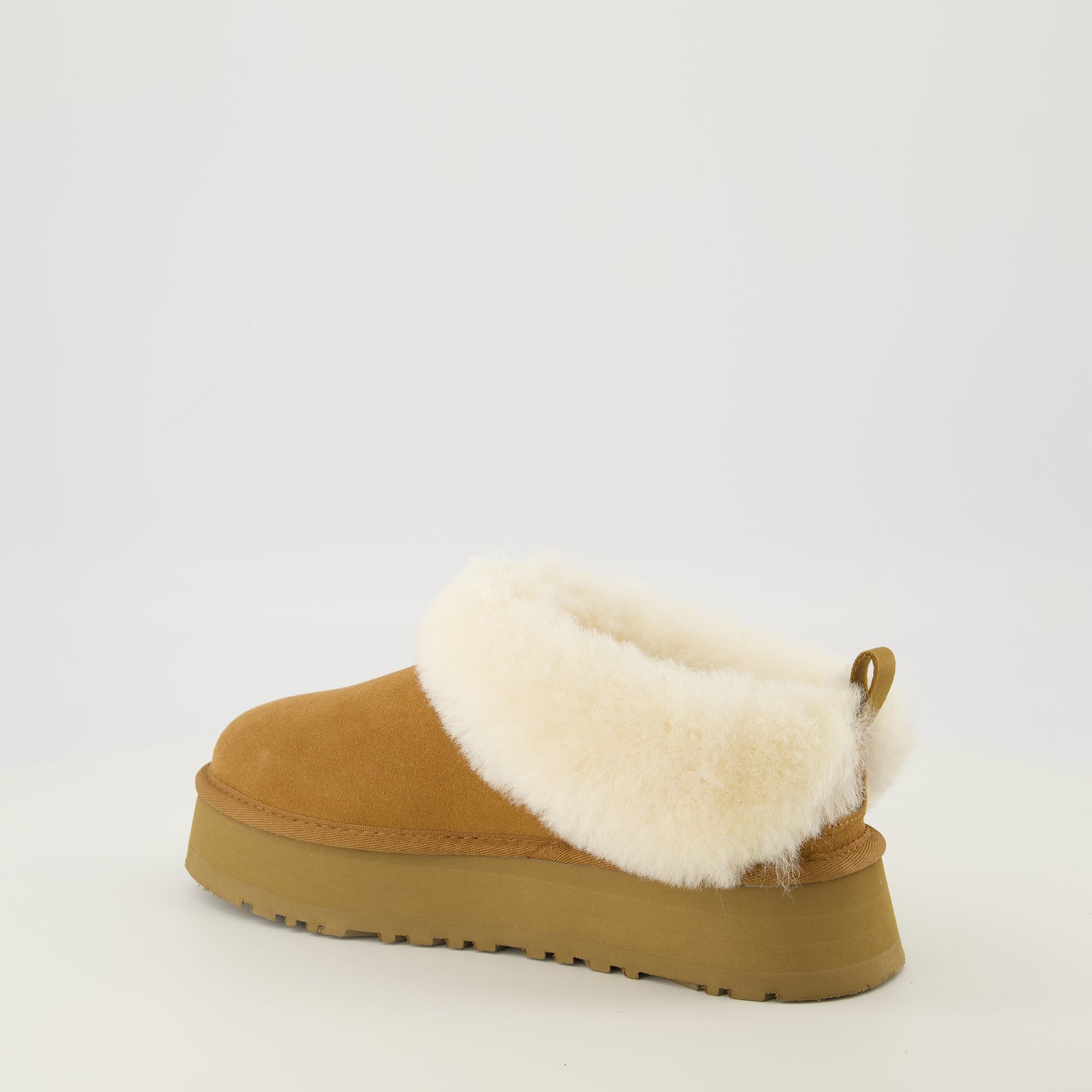 Image of the Ugg Tazzelle brown ankle boots for Women - Spring-Summer 2026 - Three-quarter back right view