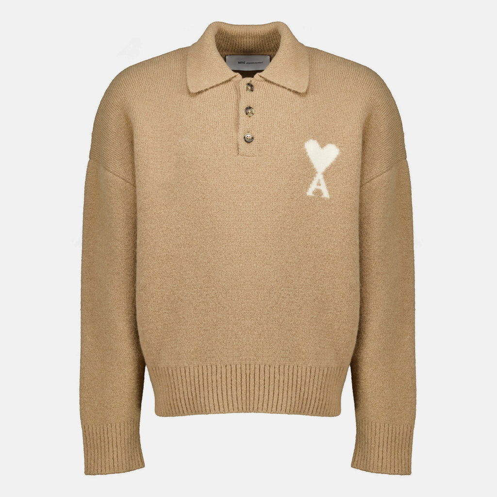 Polos Beige Alpaca Sweater Ami PARIS Beige Unisexe