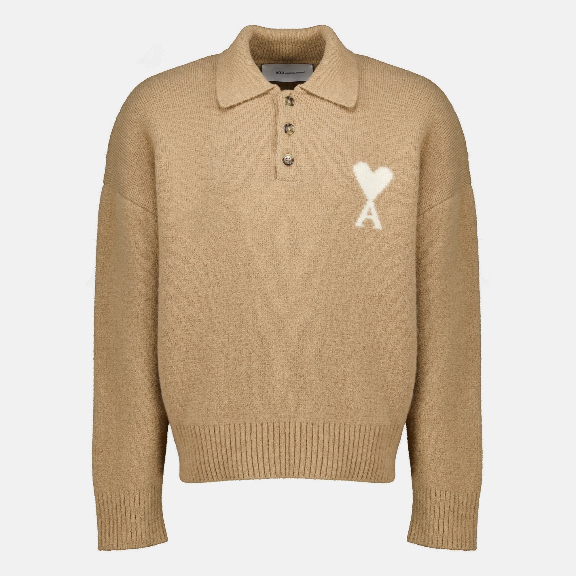 Polos Beige Alpaca Sweater Ami PARIS Beige Unisexe