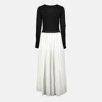 Imagen del vestido Carlotta en blanco y negro de la marca Khaite para Mujeres - Temporada Primavera-Verano 2026 - Vista Trasera