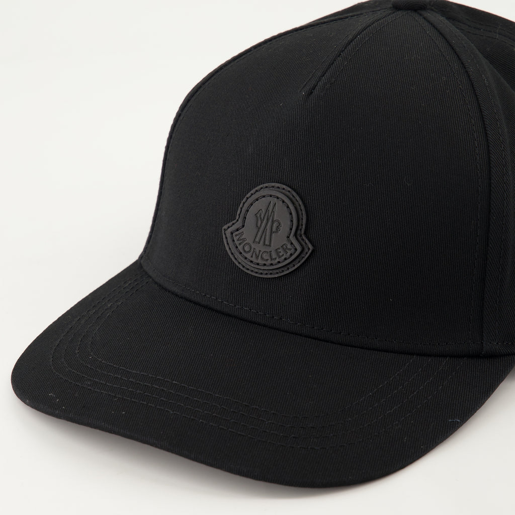 Chapéus, bonés e gorros Boné de Couro com Logo Moncler Preto Homme