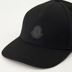 Chapéus, bonés e gorros Boné de Couro com Logo Moncler Preto Homme