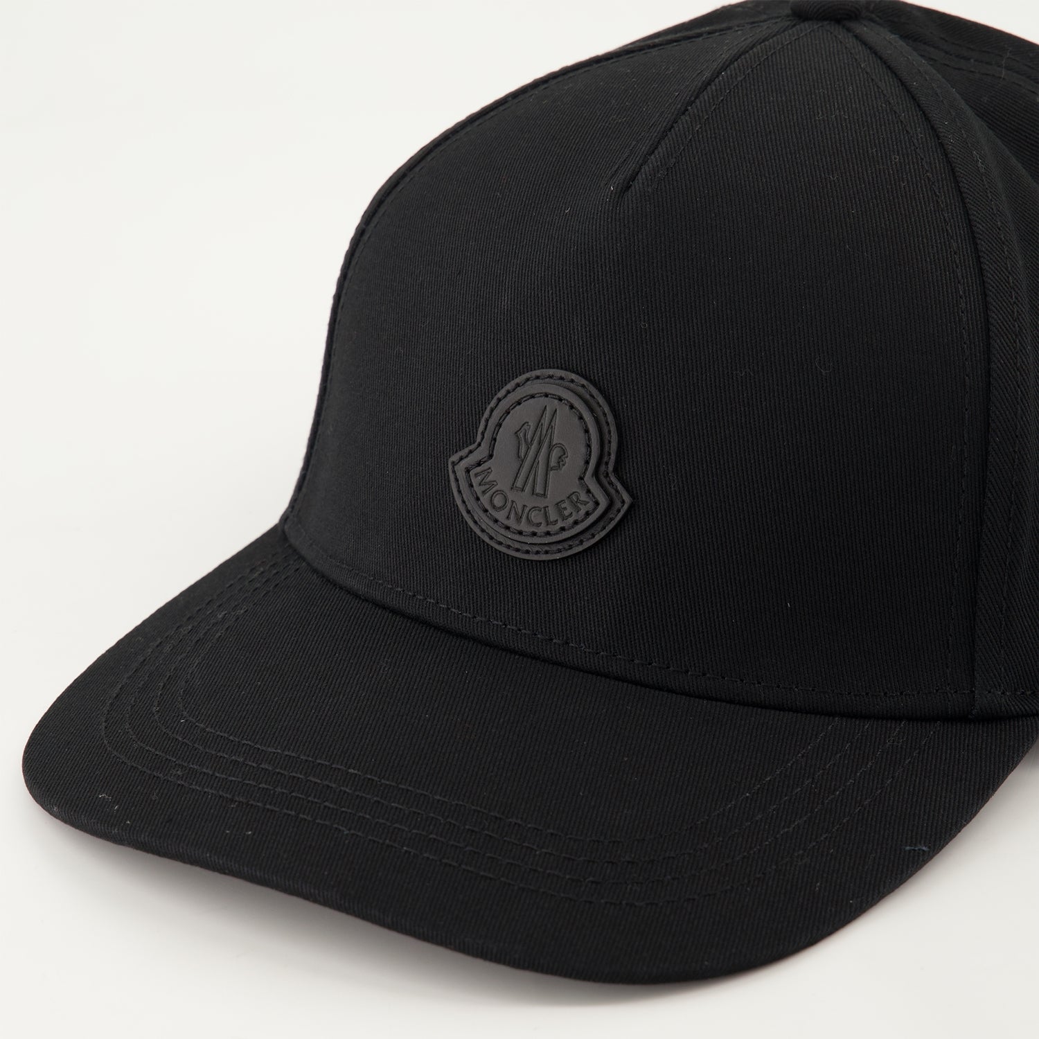 Chapéus, bonés e gorros Boné de Couro com Logo Moncler Preto Homme