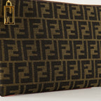 Bustine Pochette baguette imprimé FF Fendi Marrone Femme