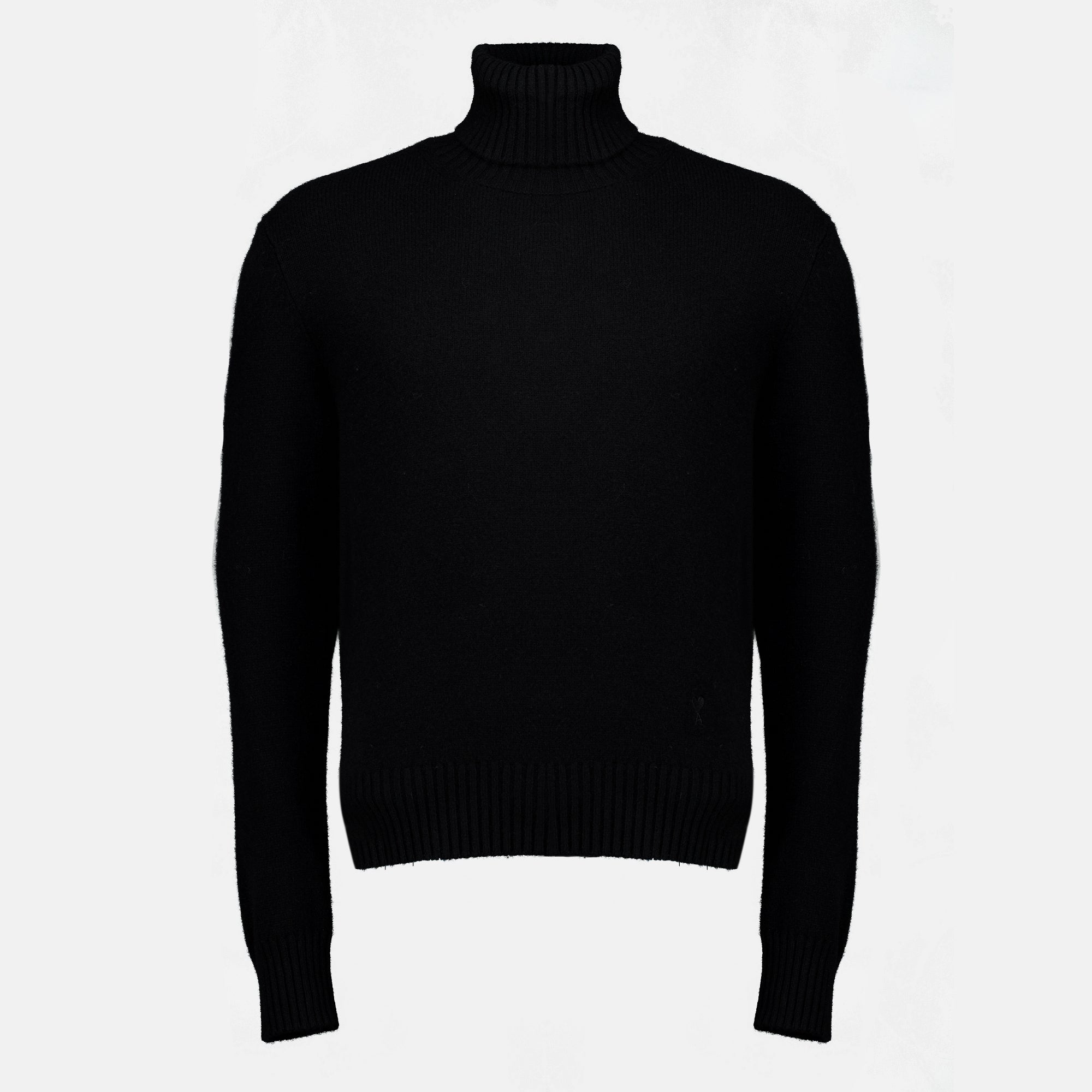 Maille AMI Schwarzer Herz Rollkragenpullover Ami PARIS Noir Homme
