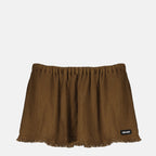 Jupes Falda Mini de Algodón Marrón Miu Miu Marron Femme