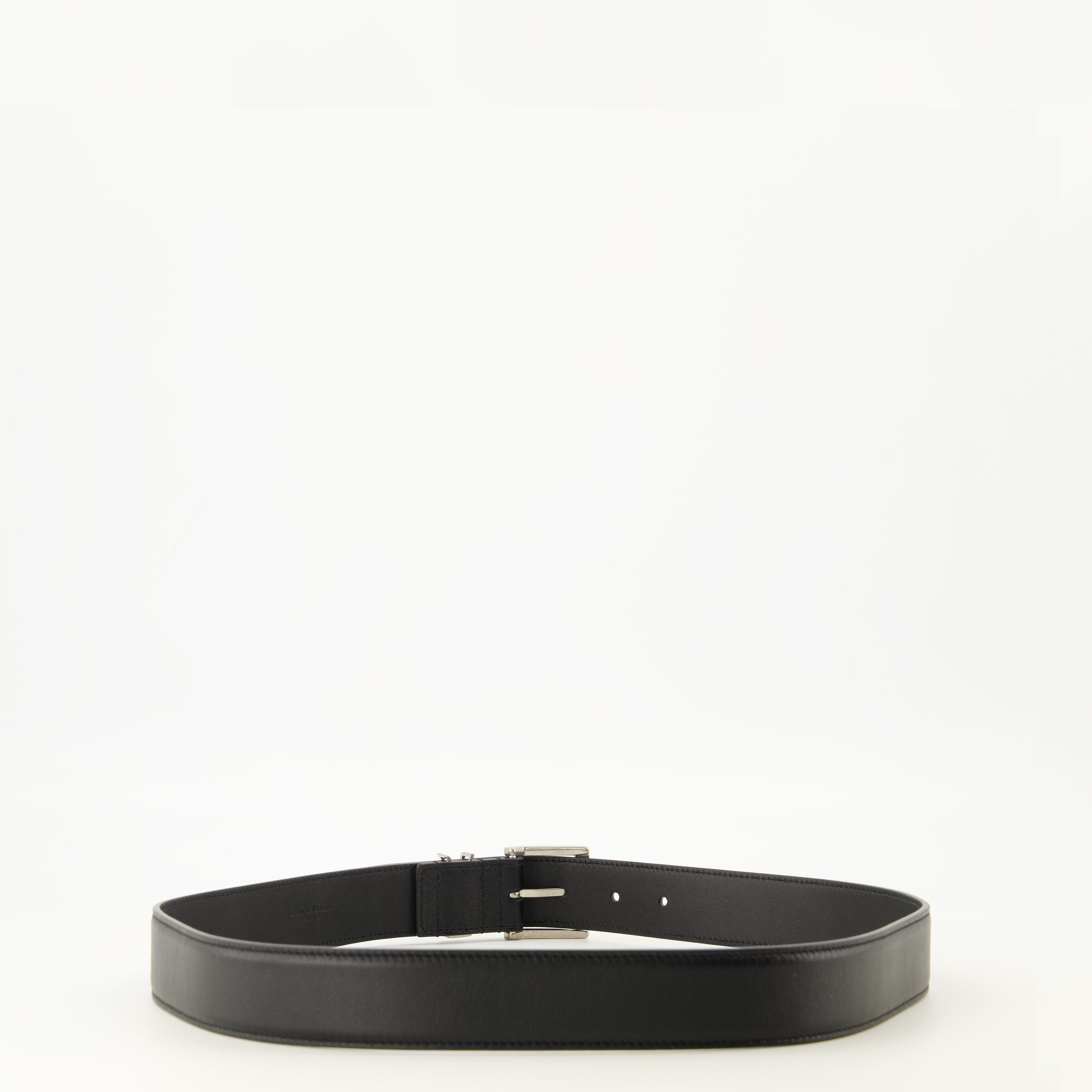 Ceintures Cinturón de Cuero Negro Cassandre Vadim Saint Laurent Noir Homme