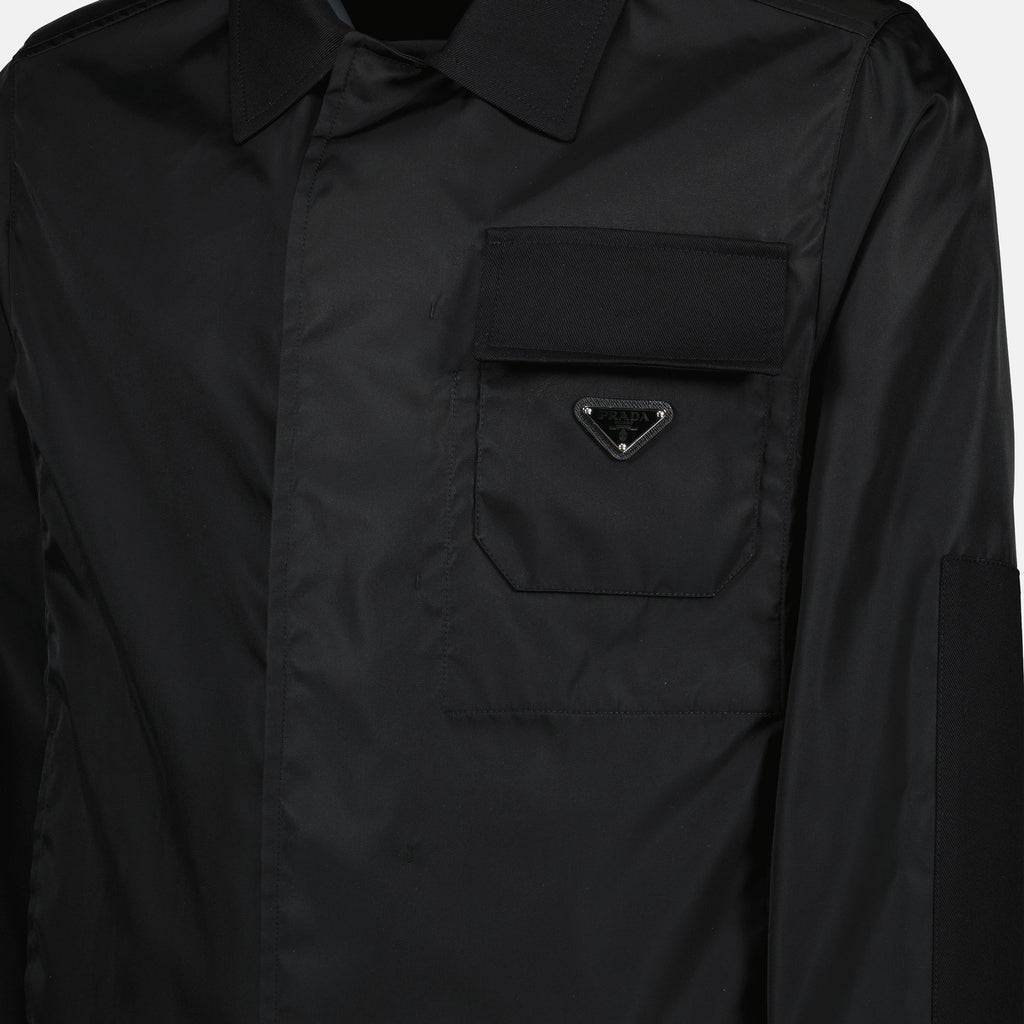 Jaquetas Casaco de Nylon Prada Preto Homme