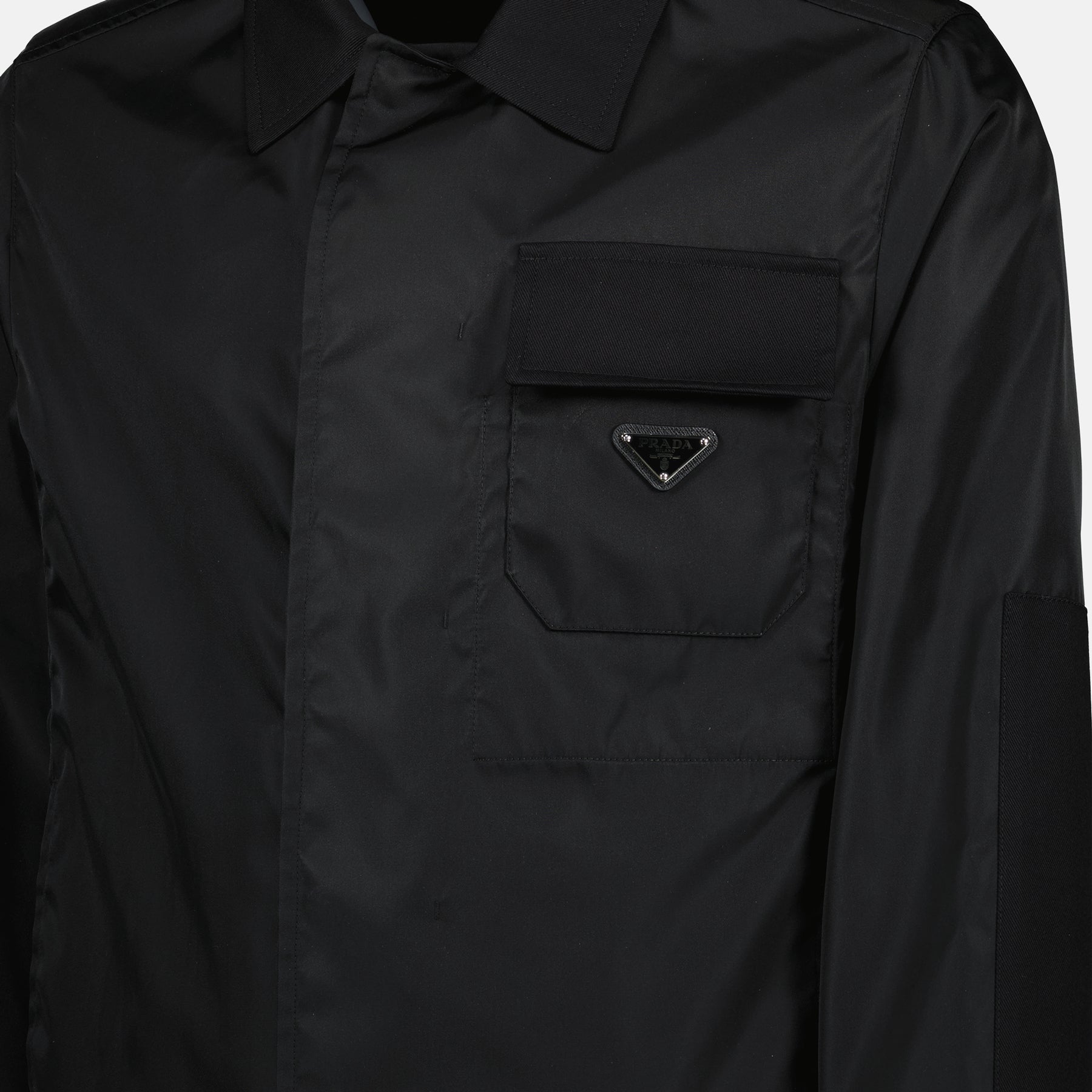 Jaquetas Casaco de Nylon Prada Preto Homme
