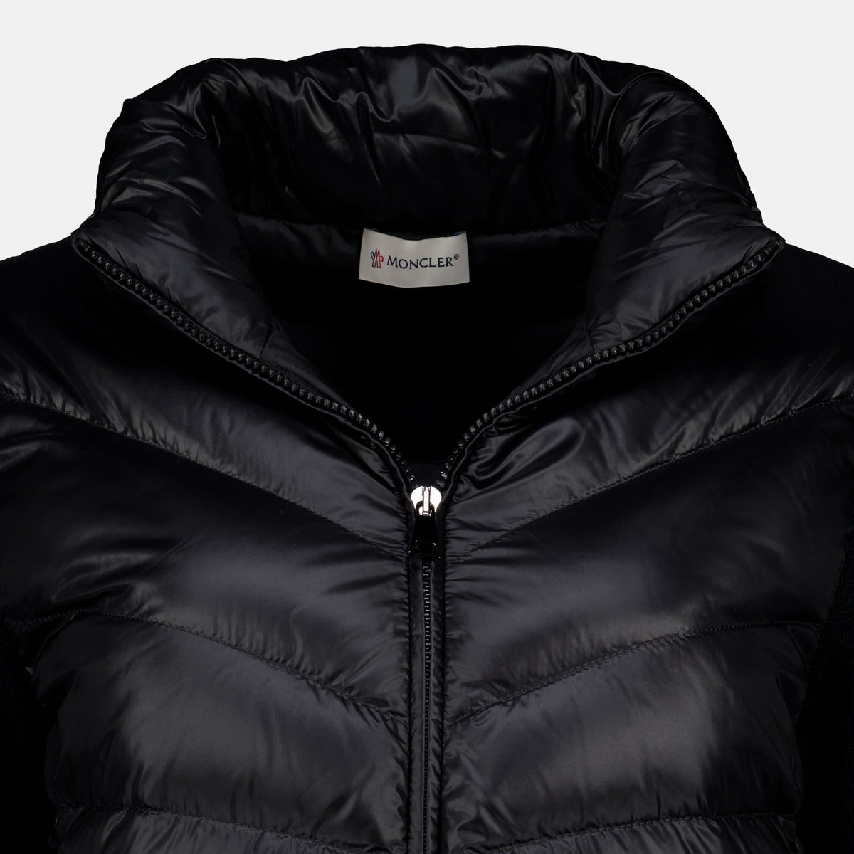 Vestes Schwarzer Cardigan aus zwei Materialien Moncler Noir Femme