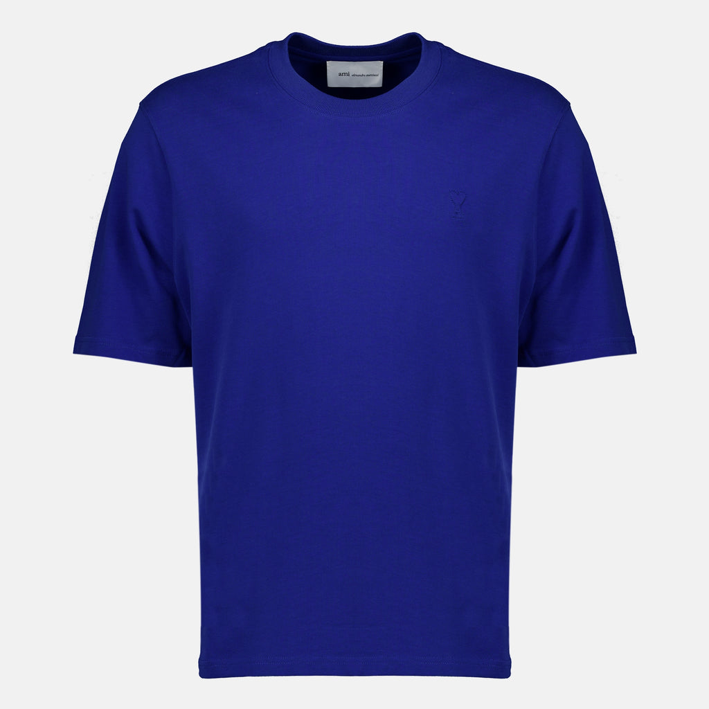 T-shirts Blue Cotton T-shirt Ami PARIS Bleu Unisexe