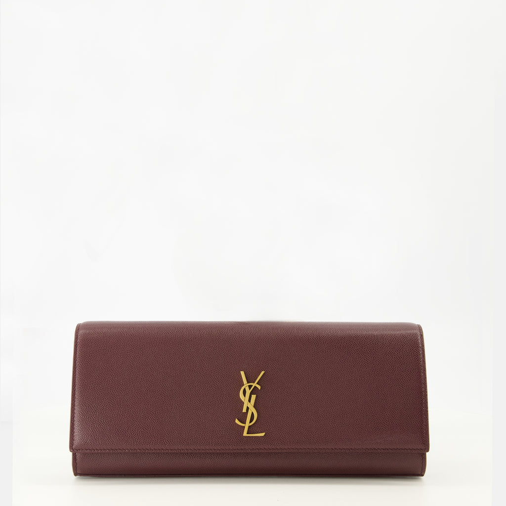 Image de l'article Pochette Kate Clutch bordeaux de la marque Saint Laurent pour Femme - Saison Printemps-Été 2026 - Vue de Face