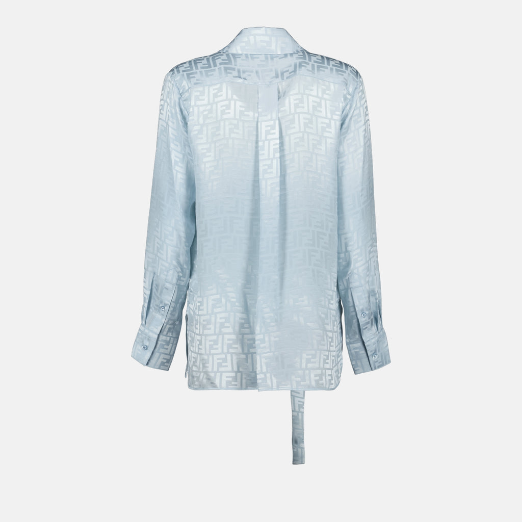 Tops Blouse en soie FF Fendi Blue Femme