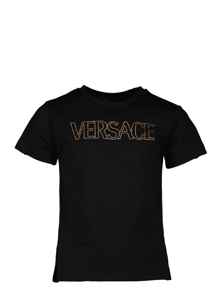 Vêtements T-shirt à logo strass Versace Noir Enfants