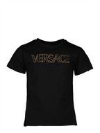 Vêtements T-shirt à logo strass Versace Noir Enfants